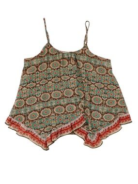 Patrons of Peace Flowy Boho Print Tank Top Size L EUC